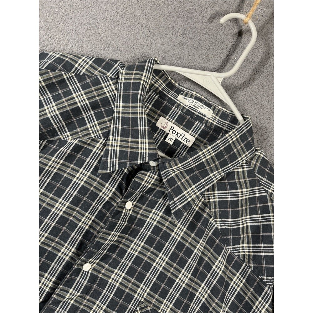 Foxfire Men's Shirt 3XL Tall Pearl Snap Multi Plaid Western Button Up Workwear